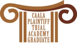A brown and white logo for the trial academy graduate.
