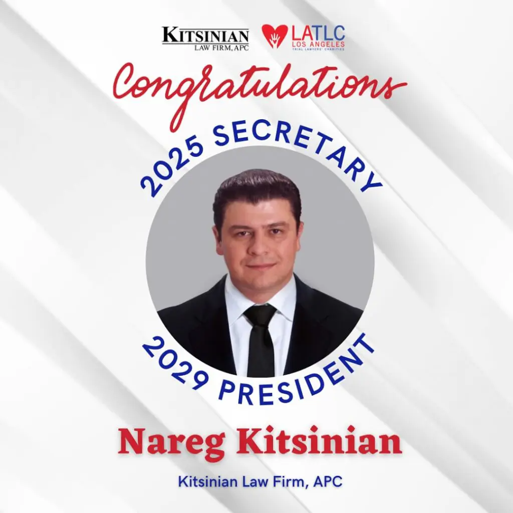 Nareg Kitsinian elected as 2025 Secretary and future 2029 President of LATLC.